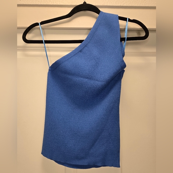 NWT Free People Intimates Good Taste One Shoulder Tank Campanula Blue Size L - Picture 7 of 9